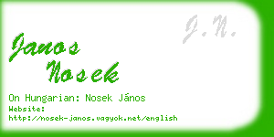 janos nosek business card